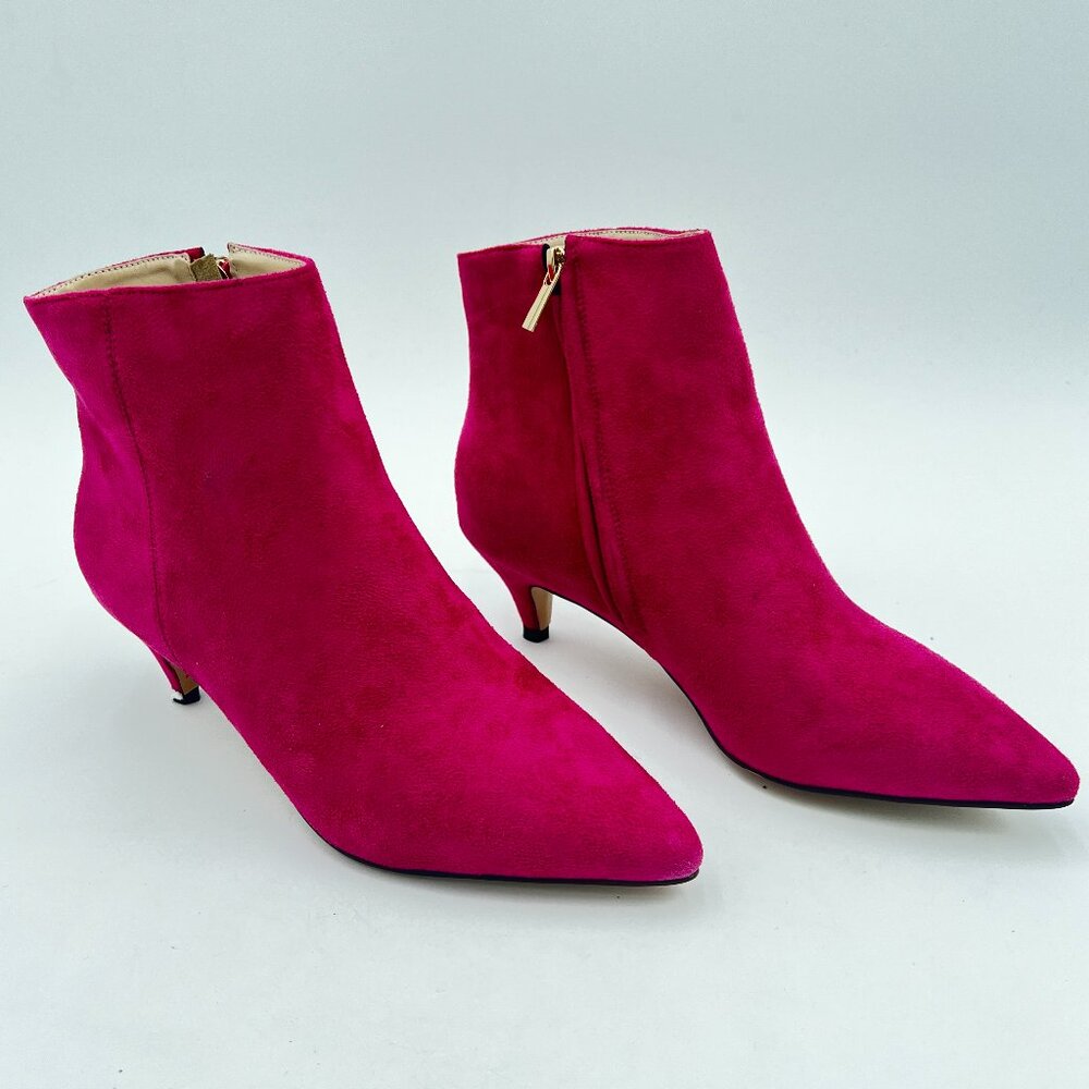 Women Fashion Pointed Toe Ankle Booties Low Kitten Mid High Heel Office Lady